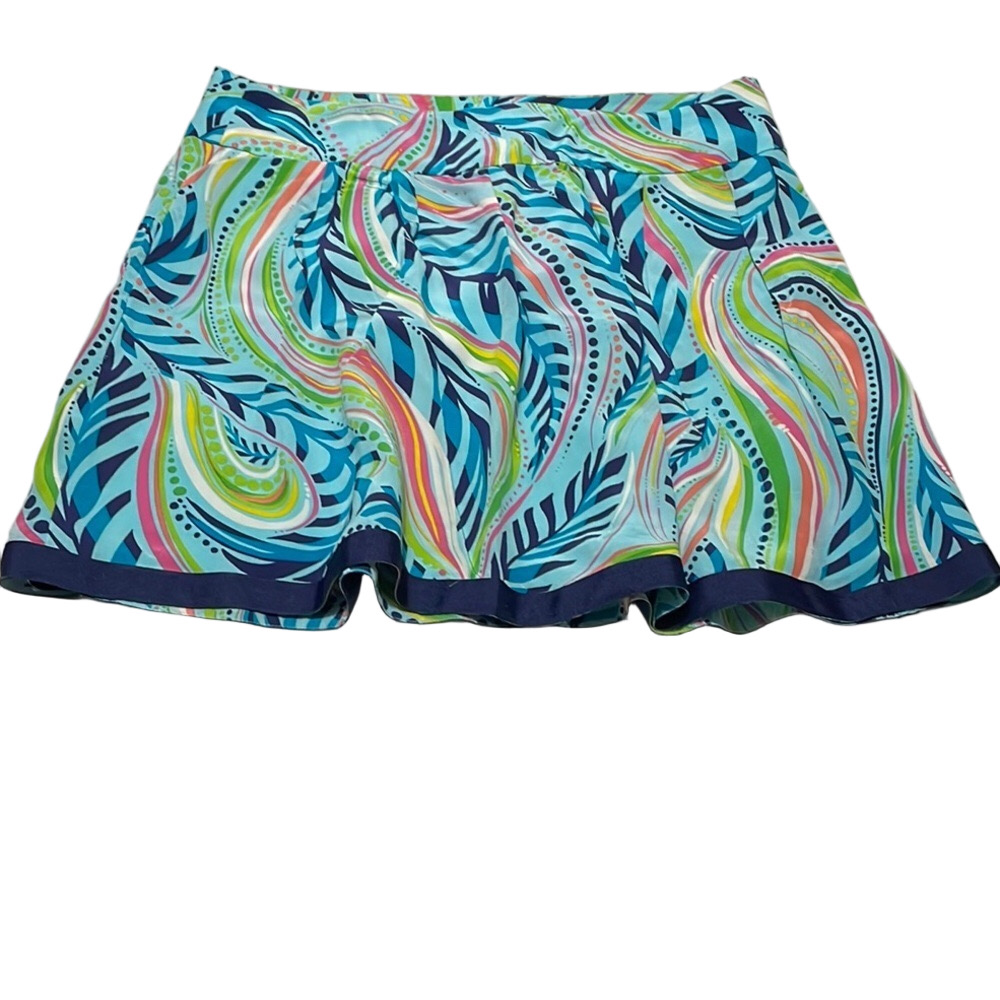 Lilly Pulitzer Silk  Leaf Print Mini Skirt Sz 8